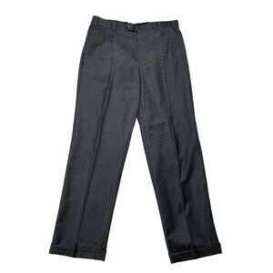 Brooks Brothers Wool & Cashmere Men Dress Pants Plaid Gray w36 33L Made in Italy